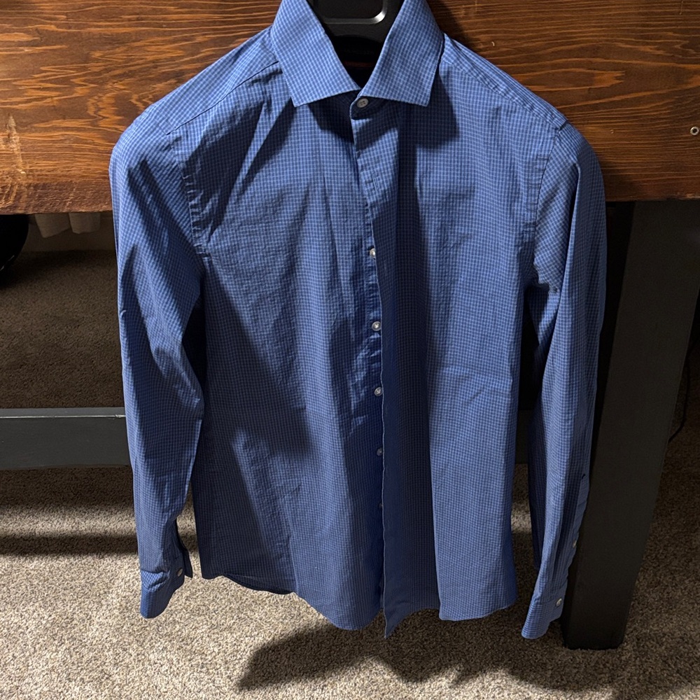 Van Heusen Navy Check Dress Shirt